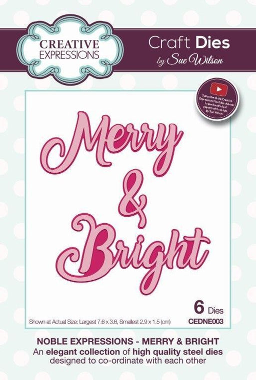 SUE WILSON DIE NOBLE EXPRESSIONS COLLECTION MERRY & BRIGHT - CEDNE003