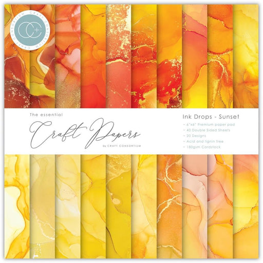 CRAFT CONSORTIUM DOUBLE-SIDED PAPER PAD6X6 SUNSET - CCEPAD024B