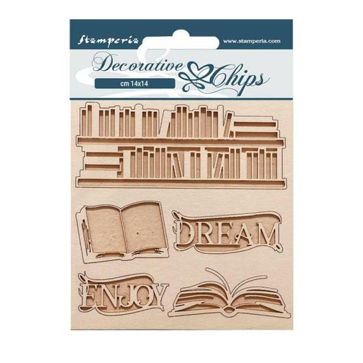 STAMPERIA DECORATIVE CHIPS CM 14X14 - VINTAGE LIBRARY DREAM - SCB167