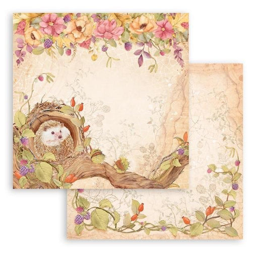 STAMPERIA 12X12 PAPER DOUBLE FACE-WOODLAND HEDGEHOG - SBB961