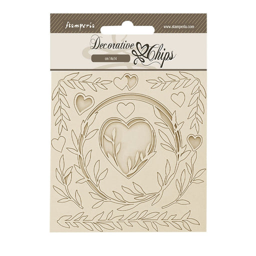 STAMPERIA DEC CHIPS 14 X 14CM- ROMANCE FOREVER HEARTS - SCB200