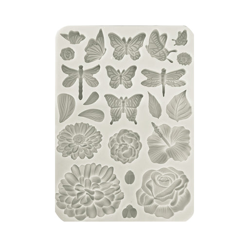 STAMPERIA SILICONE MOLD A5 - CREATE HAPPINESS SECRET DIARY BUTTERFLIES AND FLOWERS - KACMA509