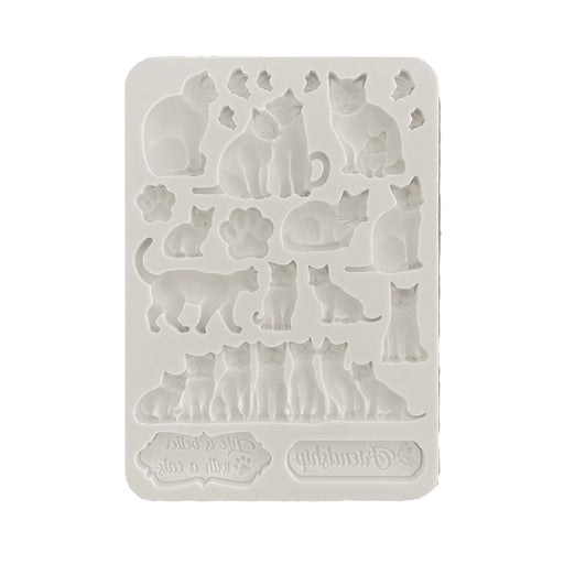 STAMPERIA SILICONE MOLD A5 - ORCHIDS AND CATS CATS