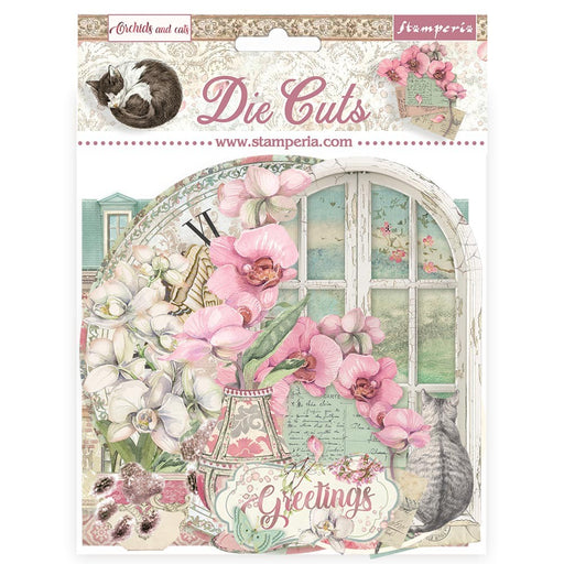 STAMPERIA  DIE CUTS - Orchids and Cats - DFLDC93