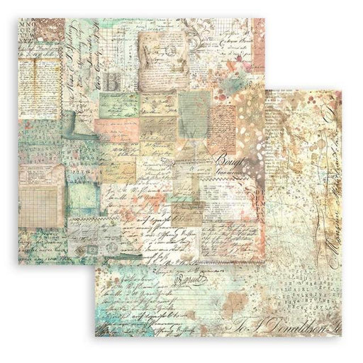STAMPERIA 12X12 PAPER -BROCANTE ANTIQUES PATCHWORK CARDS - SBB983