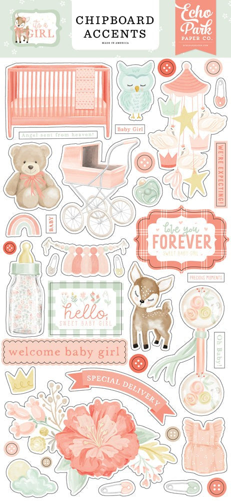 ECHO PARK ITS A GIRL CHIPBOARD ACCENTS - IAG277021