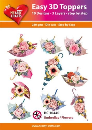 HEARTY CRAFTS EASY 3D TOPPERS UMBRELLA FLOWERS - HC10440