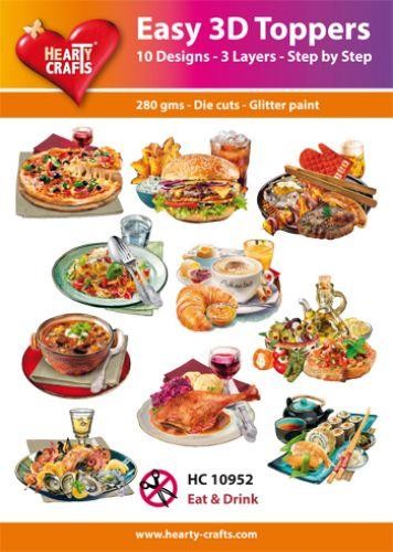 HEARTY CRAFTS EASY 3D TOPPERS EAT AND DRINK - HC10952