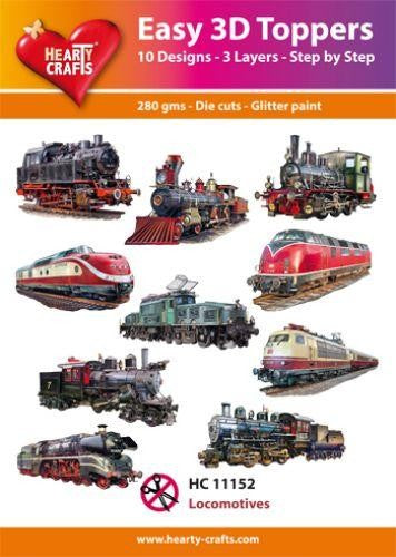 HEARTY CRAFTS EASY 3D TOPPERS LOCOMOTIVES - HC11152