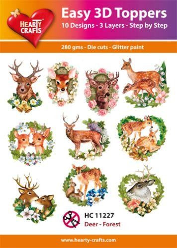 HEARTY CRAFTS EASY 3D TOPPERS DEER FOREST - HC11227
