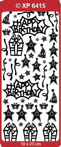 CRAFT STICKER BIRTHDAY VARIOUS HOLOGRAPHIC SILVER - XP6415HG/S