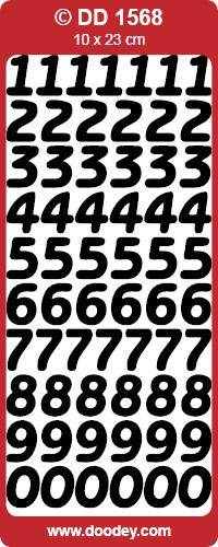CRAFT STICKERS LARGE NUMBERS BLACK - DD1568BL