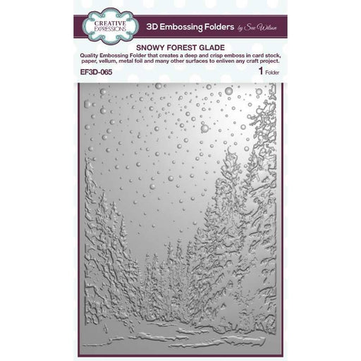 CREATIVE EXPRESSION EMBOSS FOLDER 7X5 3D SNOWY FOREST GLADE - EF3D-065