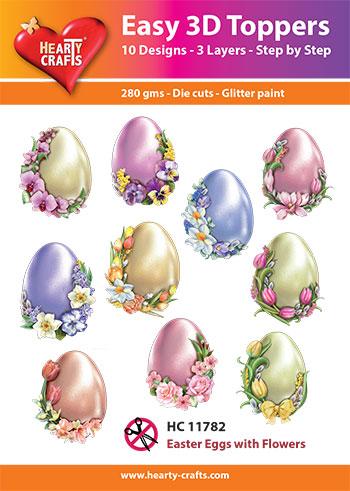 HEARTY CRAFTS EASY 3D TOPPERS EASTER EGGS WITH FLOWERS - HC11782