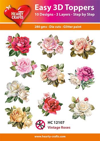 HEARTY CRAFTS EASY 3D VINTAGE ROSES - HC12107