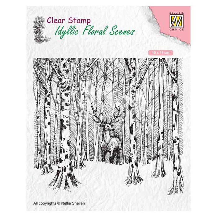 NELLIE'S CHOICE CLEAR STAMP DEER IN FOREST - IFS017