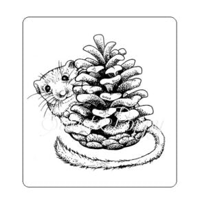 SWEET POPPY STAMP A7 MOUSE AND PINECONE