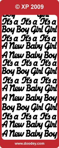 CRAFT STICKERS BABY BOY/GIRL GLITTER SILVER - XP2009GLT/S