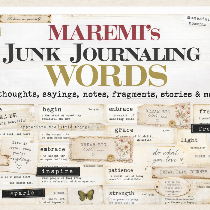 MAREMI'S SMALL ART BOOK BY MARTA LAPKOWSKA  JUNK JORNALING WORDS