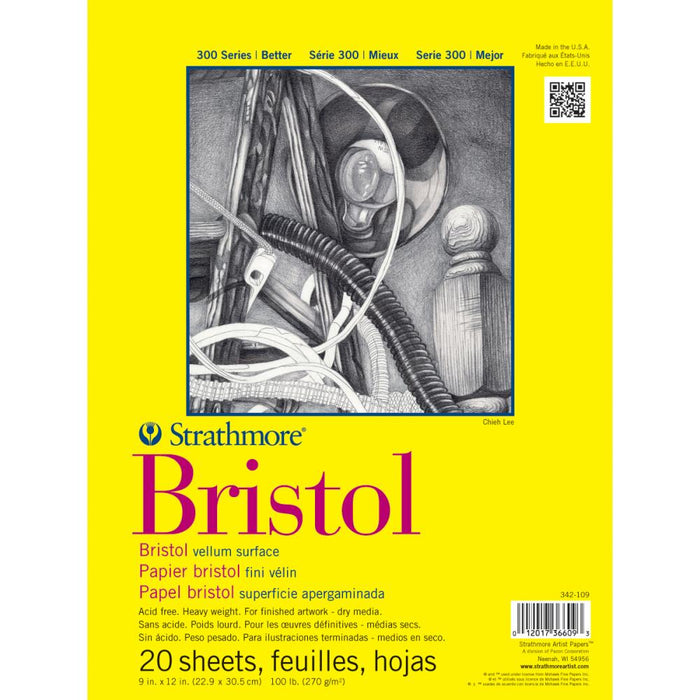 STRATHMORE BRISTOL VELLUM PAPER PAD 9X12 - P342-109-03