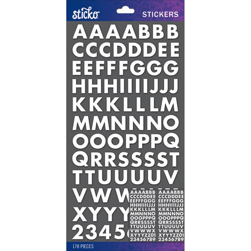 ALPHABET STICKERS WHITE BOLD 52-90028