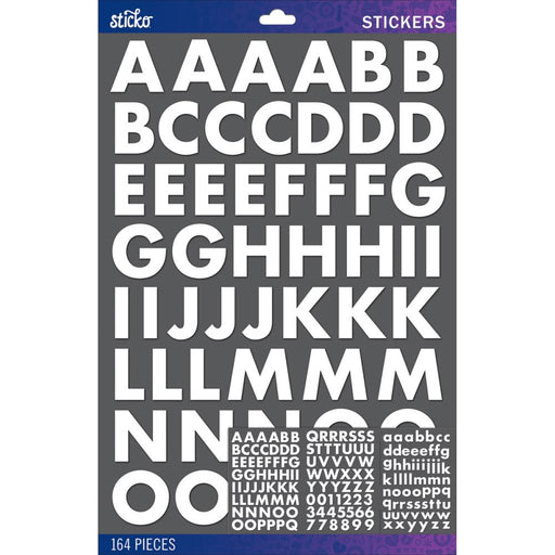 ALPHABET STICKERS WHITE BOLD - 52-90037