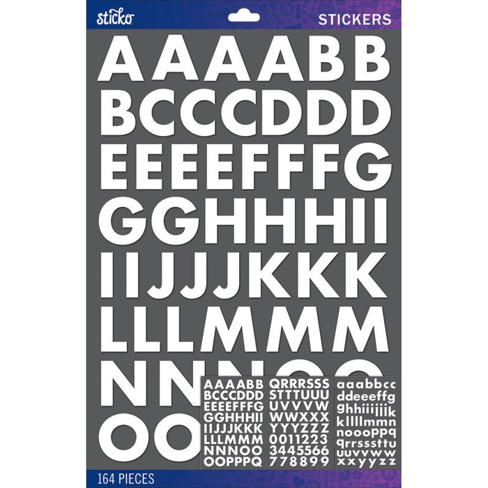 ALPHABET STICKERS WHITE BOLD - 52-90037