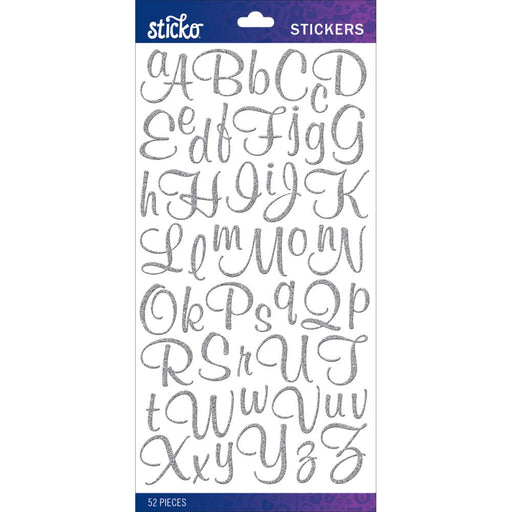 STICKO ALPHABET STICKERS SLIVER GLITTER - 52-90108
