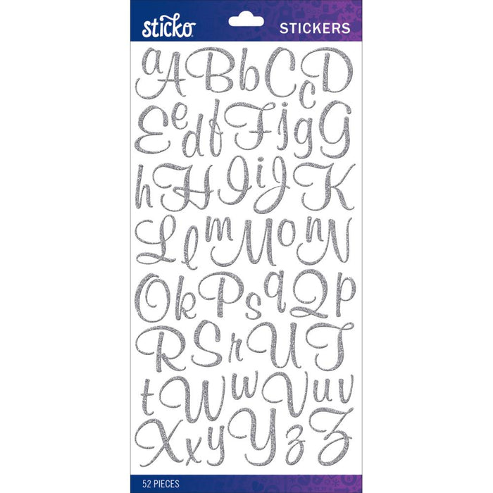 STICKO ALPHABET STICKERS SLIVER GLITTER - 52-90108