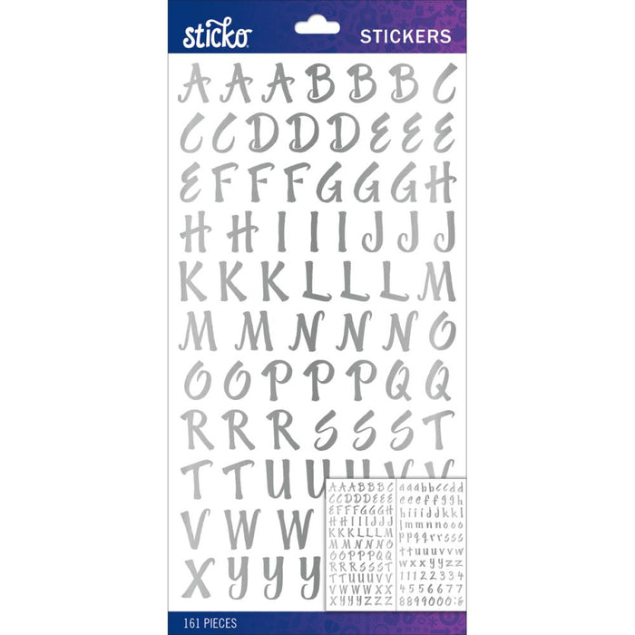 ALPHABET STICKERS SILVER FOIL - 52-90158