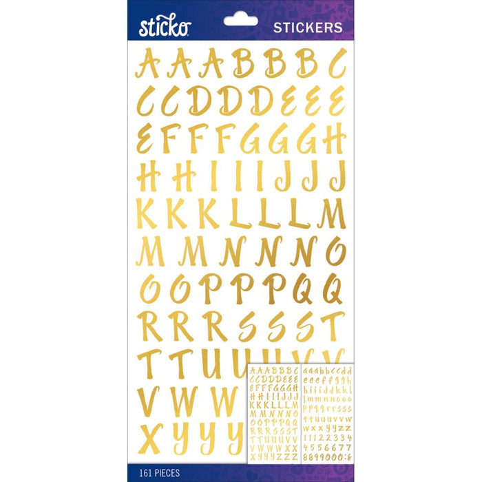 STICKO STICKERS ALPHABET GOLD FOIL -52-90163
