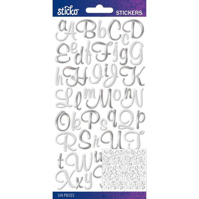 STICKO STICKERS ALPHA STROKE SILVER - 52-90281