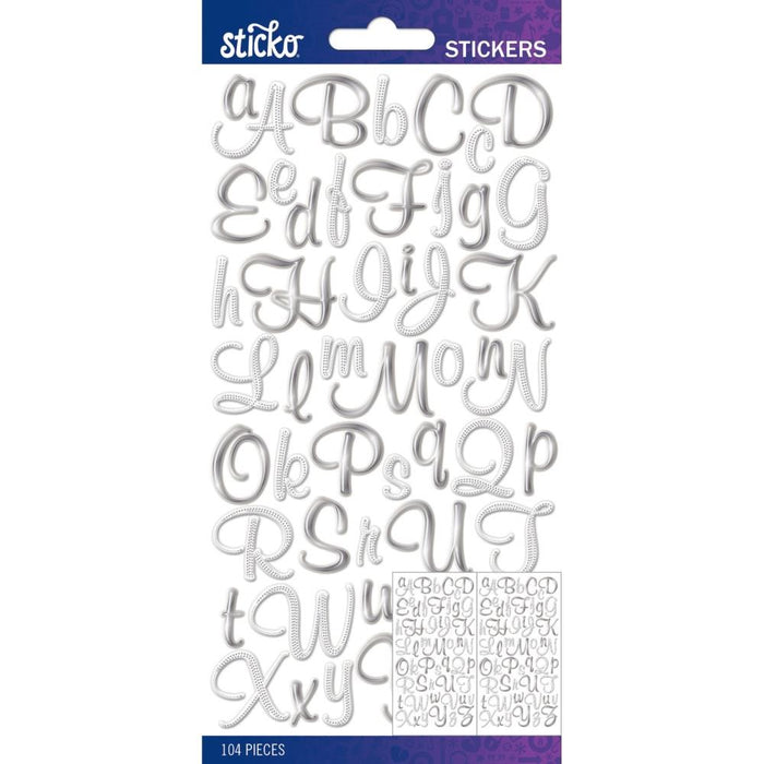 STICKO STICKERS ALPHA STROKE SILVER - 52-90281