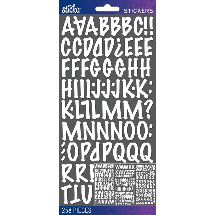 STICKO STICKERS ALPHABET WHITE MEDIUM - 52-90329