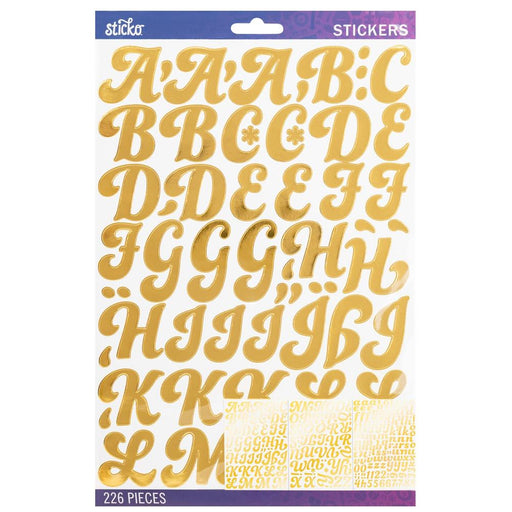STICKO STICKERS ALPHABET GOLD FOIL FUNKI DORI LARGE - 52-90266