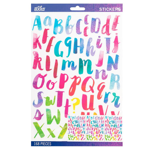STICKO STICKERS ALPHABET MULTI WATERCLOUR LARGE - 52-90273