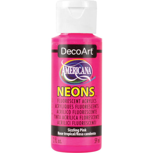 DECOART AMERICANA  NEON PAINT 2OZ SCORCHING SIZZLING PINK- DHS3