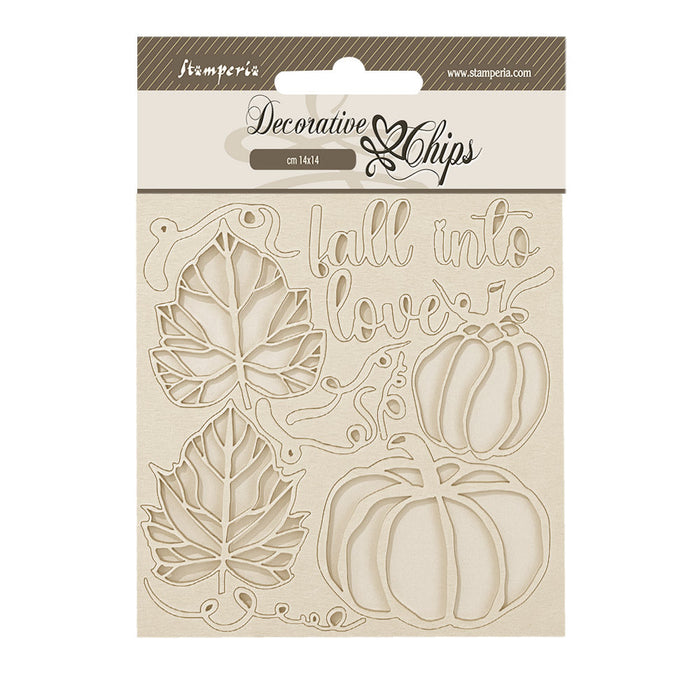 STAMPERIA DEC CHIPS 14 X 14CM- GOLDEN HARMONY PUMPKINS -SCB236