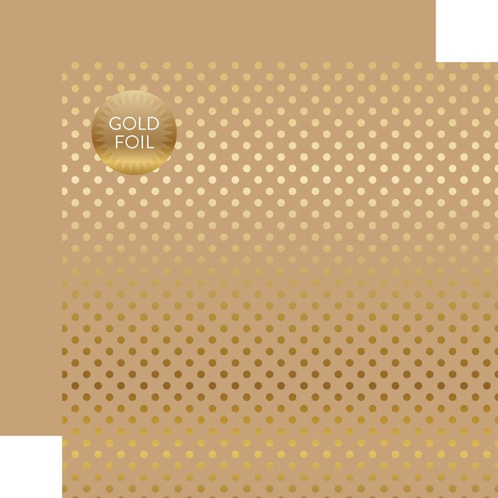 ECHO PARK12X12 PAPER DOTS STRIPE GOLD FOIL TAN - DS16001