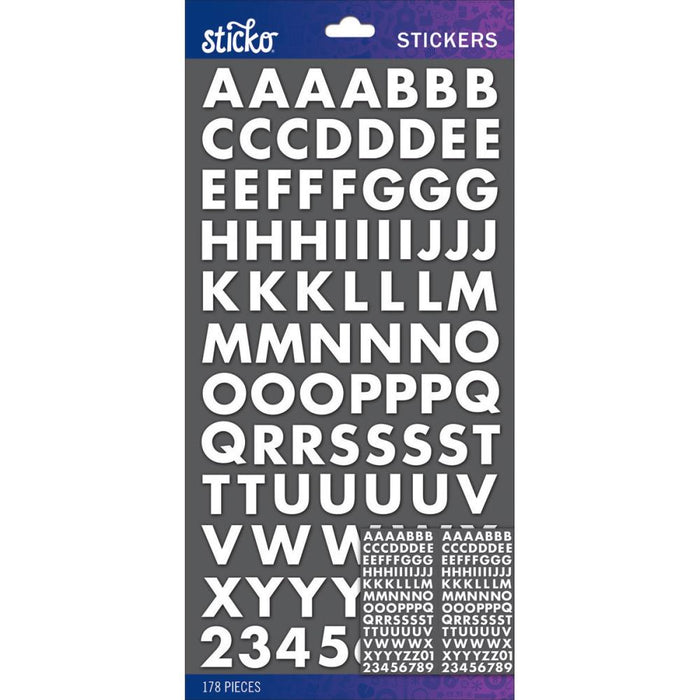 ALPHABET STICKERS WHITE BOLD 52-90028