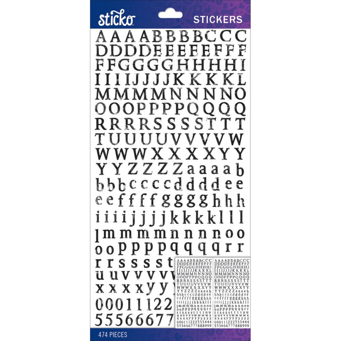 STICKO STICKERS ALPHABET BLACK - 52-90086