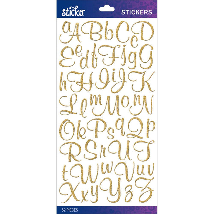 STICKO STICKERS ALPHABET GOLD GLTTER - 52-90110
