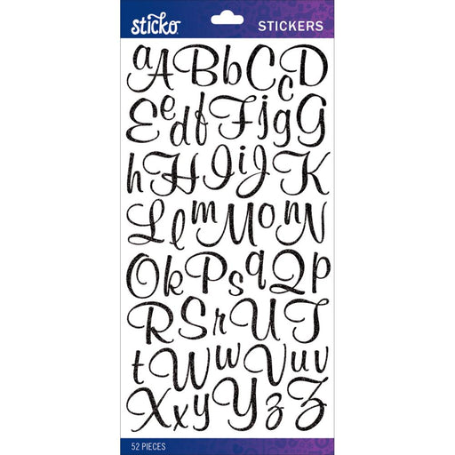 STICKO STICKERS ALPHABET BLACK GLITTER - 52-90111