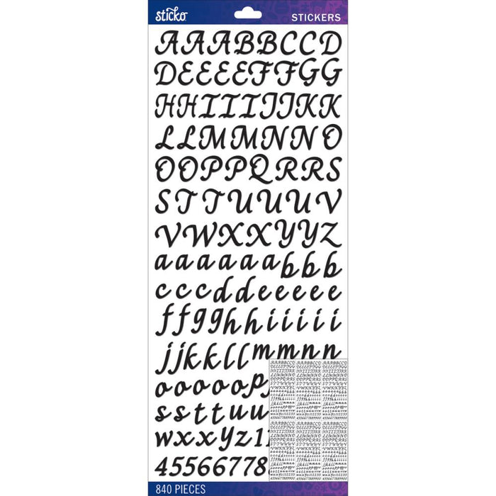 STICKO STICKERS ALPHABET BLACK SCRIPT - 52-90149