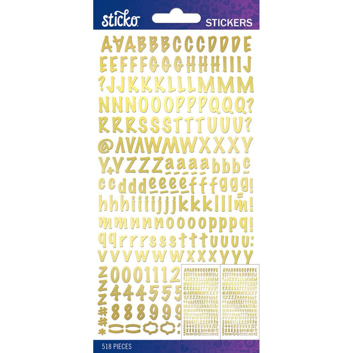 STICKO STICKERS ALPHABET GOLD FOIL -52-90295