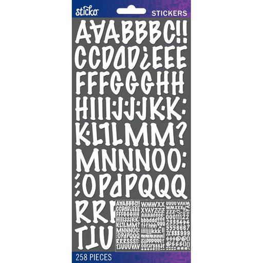 STICKO STICKERS ALPHABET WHITE MEDIUM - 52-90329
