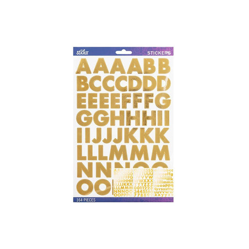 STICKO STICKERS ALPHABET GOLD FOIL - 52-90258