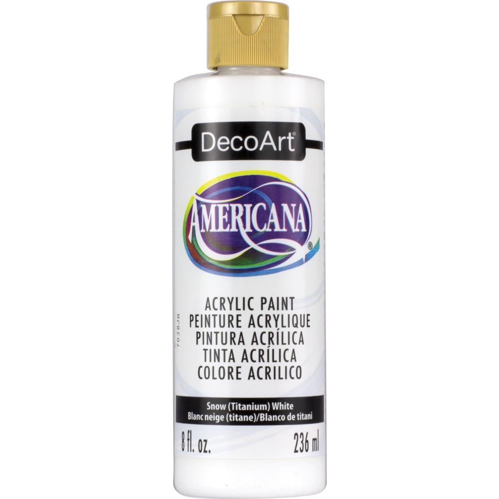 AMERICANA GLOSS ENAMELS ACRYLIC PAINT 8OZ SNOW WHITE DA8 DA1 — Bevs