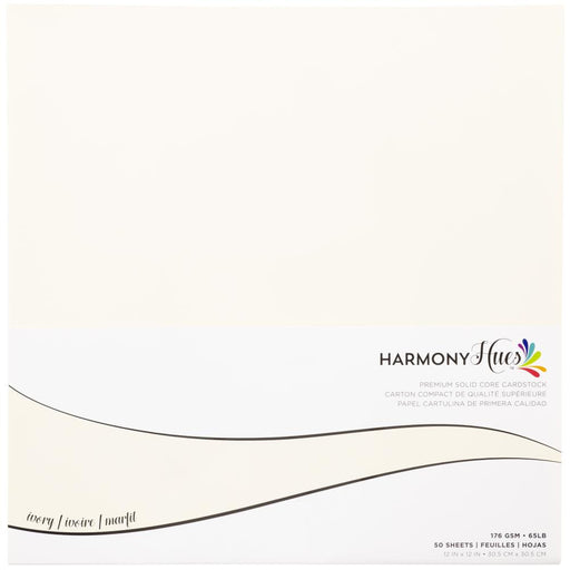 HARMONY HUES 12 X 12 CARDSTOCK IVORY PKT 50 176GSM -H27411