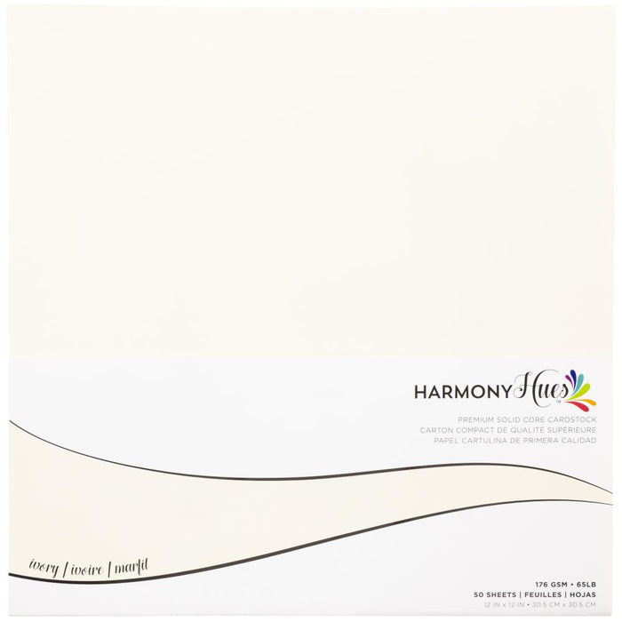 HARMONY HUES 12 X 12 CARDSTOCK IVORY PKT 50 176GSM -H27411